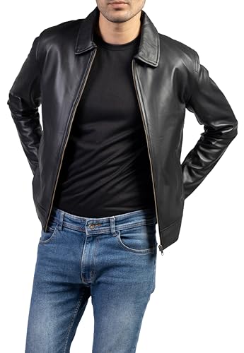 Jild Polo Collar Premium Leather Jacket Men - Old School