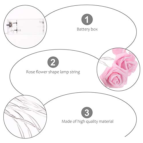 SOLUSTRE Cordão de luzes LED para Dia dos Namorados Rosa Flor Fada Luz Alimentado por Bateria para C
