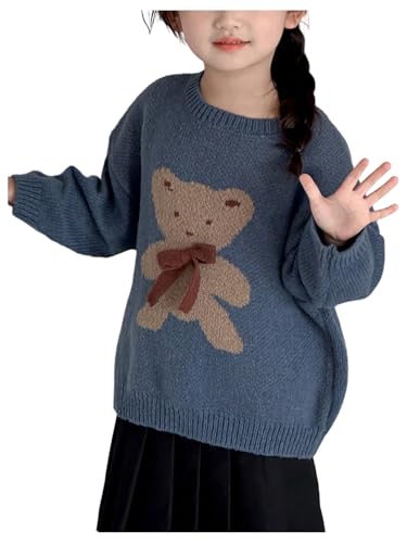 SOLY HUX Toddler Girl's Cute Graphic Sweater Crew Neck Long Sleeve Knit Pullover Tops Fall Clothes