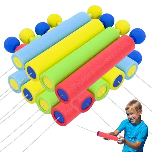 PATEMZON Pistola de Agua, 12PCS Pistolas de Agua, Pistolas Aguas de Espuma, 4 Colores de Juguetes de Verano para Niños Adultos, Cumpleaños Infantiles, Fiestas al Aire Libre, Juegos en la Piscina
