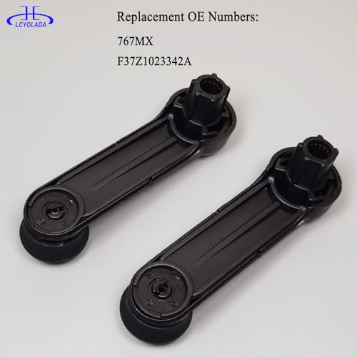 Image of Window Crank Handle for Ford F-150 F-250 F-350 F-450 F-550 Super Duty, E-150, E-250, Ranger & Lincoln Mark LT & Mazda B2300, Replaces 767MX, F37Z1023342A, Textured Black