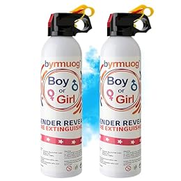 Gender Reveal Fire Extinguisher 2 Pack Color Powder Blasters Spray with Biodegradable Smoke for Baby Boy Reveal Party Ideas & Decorations (Blue)