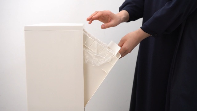 ケユカ rectie 収納ボックス 3段 分別 フラップ式 扉付き ゴミ箱