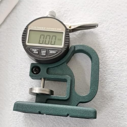 Calibrador Digital de Espesor de 0,5 pulgadas / 12,7 mm, con Precisión de 0,0005 pulgadas / 0,01 mm, Pantalla LCD, Conversión Pulgadas/Milímetros, Herramienta de Medición Rápida de Una Mano para Cuero, Papel, Tela y Películas miniatura 1