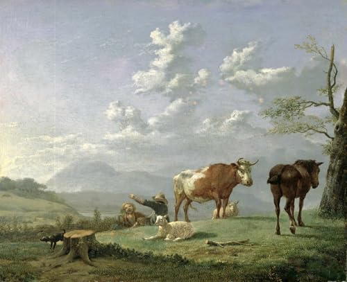 Image sur toile paysage pastoral Karel Dujardin affiche décoration murale