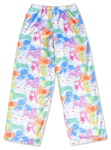 Image of iscream Big Girls Silky Soft Fun Print Plush Fleece Pants - Furry Friends Collection