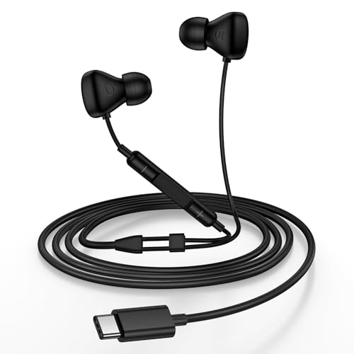 Auriculares USB C Samsung con cable para Samsung Galaxy S26/S26 Ultra/S26Plus/S25 FE/S25 Edge/A17/A56/A36/A26/A16/A55/A35/A25/A15, auriculares USB C intraurales Android con cable con micrófono