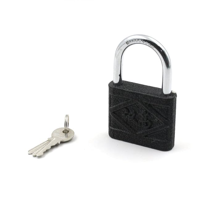 Padlock, Brass Core and Thickened Spray Black Iron Door Lock for Home Dormitory, Waterproof Antirust Anti-Theft Padlocks Outdoor Gate Shed Locks Warehouse Big Iron Door Drawer Lock (75mm)-image-15