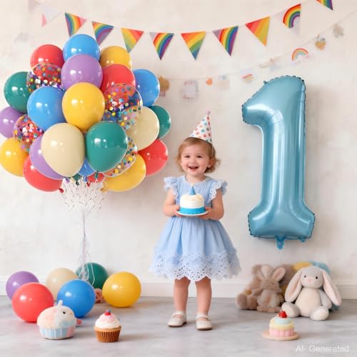 Image of Boho Rainbow Balloons, Colorful Balloons, Latex, Party Decor