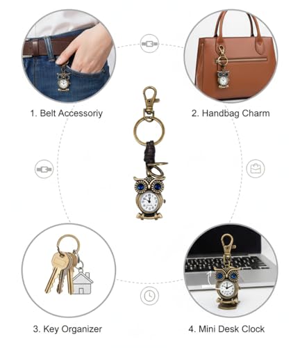 Image of Pocket Watch Metal Keychain Retro Vintage for Gifting With Key Ring Anti-Rust