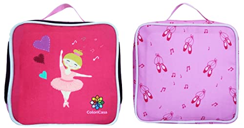 Mochila Escolar Infantil Menina Bailarina Rodinha Costas Lancheira Estojo Completo Grande Feminina