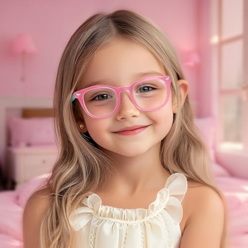 Image of Blue Light Blocking Glasses for Kids Boys Girls Computer Glasses TR90 Unbreakable Anti-Glare UV400 age 2-18