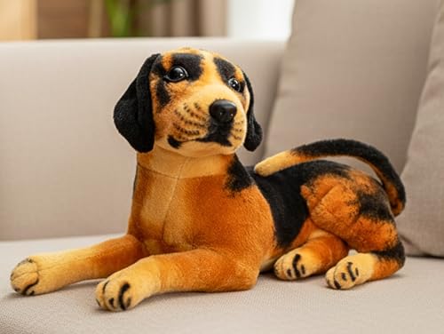 Image of Tickles German Shepherd Dog Soft Stuffed Plush Animal Toy for Kids Boys & Girls Birthday Gifts Car & Room Decor (Size: 28 cm Color: Black & Brown)