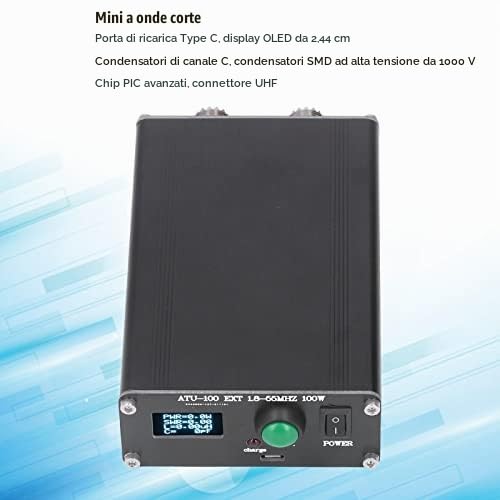 Sintonizzatore D’antenna Automatico ATU-100 – 1.8-55MHz, Display 0.96″, Alloggiamento In Alluminio