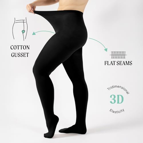 CALZITALY Cashmere Wool Tights – Fleece Lined Warm Pantyhose for Women, S, M, L, XL, XXL, 3XL, 4XL, 150 DEN2