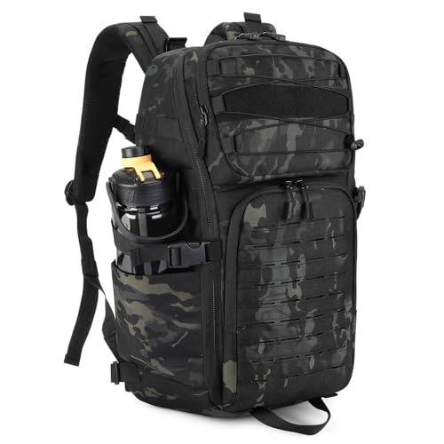Image of HUNTVP Tactical Backpack for Men 35L Military Backpack MOLLE 1000D Army Daypack 3 Day Bug Out Bag for Work Camping Hiking Outdoor, Camo