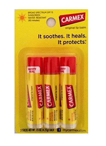 Carmex Lippenbalsam, Feuchtigkeitsspendende, Original.15 Ounce, 3 Ct. (Vier Packungen 3) 4