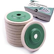 ATOPLEE Wool Polishing Wheel Disc,10pcs 98mm Dia Buffing Wheel for 4 Inch Angle Grinder,Wool Felt Polishing Wheel for Metal,Marble,WoodHole Diameter16mm