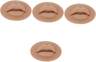 Beaupretty 4Pcs Moldes Pad Tattooing Painel De Sobrancelha Destacável Peles Falsas Microblading Treinamento Silicone D Prática Para Os Olhos Bordado Placa Labial Beleza Iniciantes Delineador