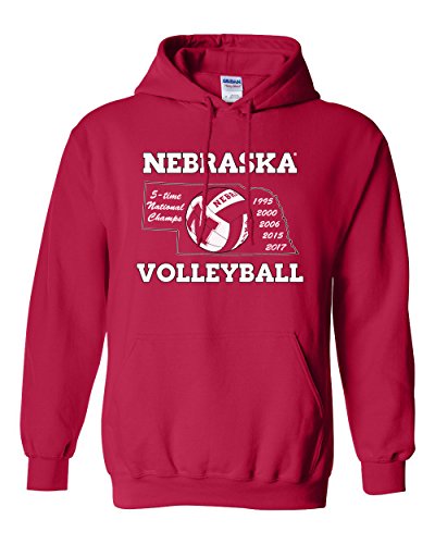 Nebraska Huskers Volleyball 5-Time National Champions Hooded Sweatshirt - Red - XL