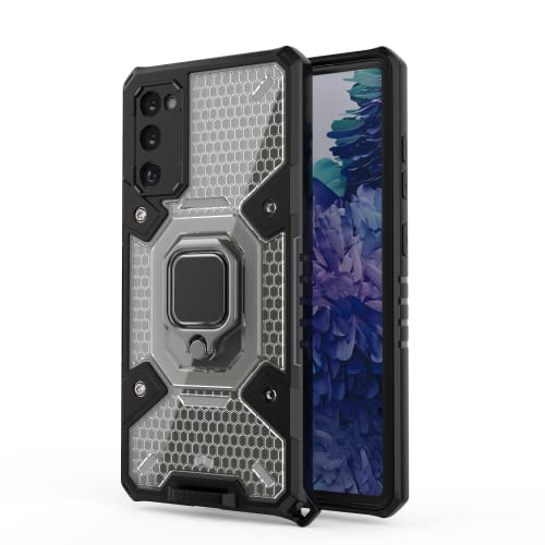 Image of zivite Thermoplastic Polyurethane Tough Armor Bumper Back Case Cover For Samsung Galaxy S20 Fe|Ring Holder & Kickstand In-Built|360 Degree Protection Back Case Cover For Samsung Galaxy S20 Fe (Black)