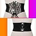 BODIY Women Lace Corset Belts Elastic Cinch Belt Tied Waspie Wide Waist Bustiers for Dress (Black)