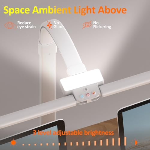 LOTTBUTY LED Desk Lamp for Study,24W Double Head Desk Lamps Office,Eye Protection Desk Light with Clamp,25 Lighting Modes,Monitor Light Bar for Study/Working/Computer/Reading/Workbench (L-White) - Image 3