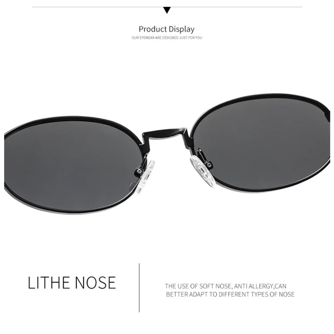 Gafas de sol pequeñas ovaladas estilo Steampunk para hombre, montura metálica retro de lujo, moda femenina.