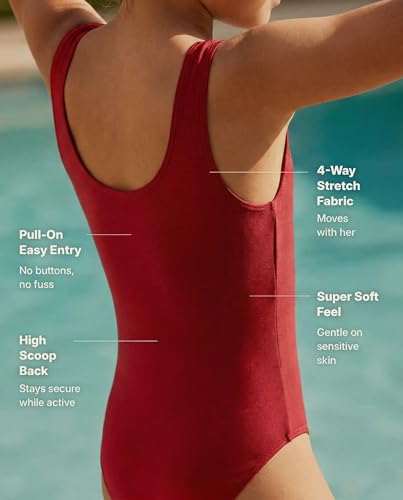 Image of Girls' UPF 50+ Swimsuit in One Piece by City Threads