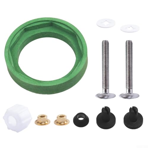 Kit sigillante per serbatoio WC con guarnizioni e bulloni, compatibile con valvole di scarico da 7,6 cm