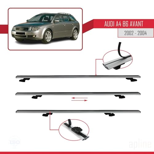 Barres de toit en aluminium gris anodisé pour break A4 B6 Avant - 5