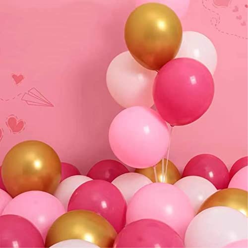 Image of 5 inch Hot Pink Party Balloons, 100 pcs Mini Dark Pink Latex Balloons for Birthday Wedding Baby Shower Decorations (Hot Pink)