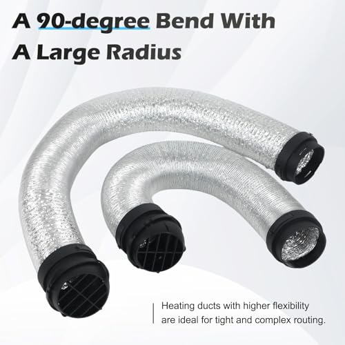 75mm Diesel Parking Heater Flexible Ducting Extension Hose Dual-Layer Warm Hot Air Duct with Vent Connector for Camper Trailer Auxiliary Chinese Diesel Heater 5KW 8KW