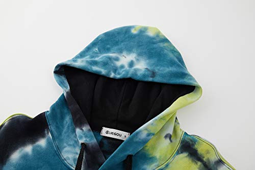 Image of KLIEGOU Mens Tie-Dye Pullover Hooded Sweatshirt