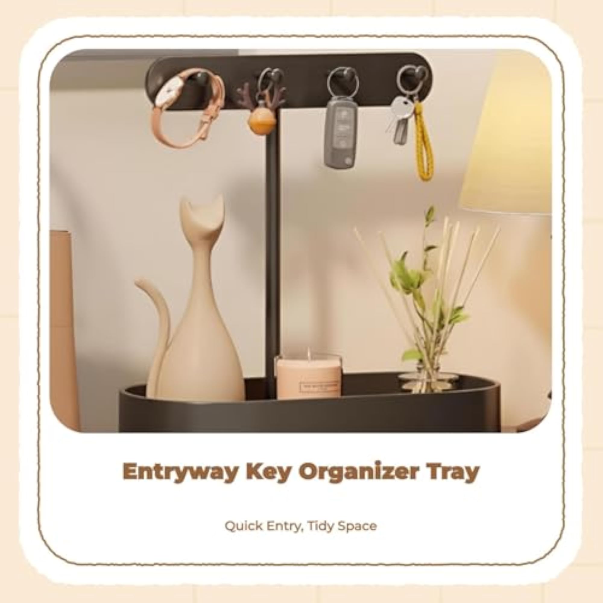 Key Tray Valet Organizer for Entryway Decor