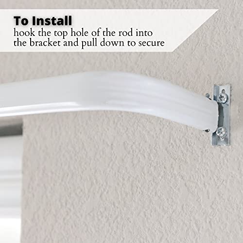 Yafa Home Fashion Heavy Duty Single Standard White Adjustable Curtain Rod Hardware Included (28"-48") #TOP4