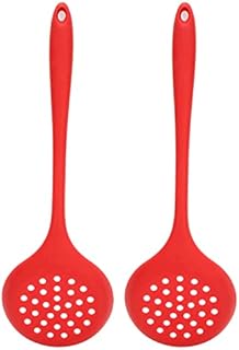 Silicone Basting Spoon, 2Pcs Silicone Slotted Spoon Multifunction Kitchen Ladle Strainer