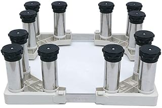 Adjustable Base with 4/8/12 Strong Legs 18-21cm Washing Machine Base Prevent Scratch Dent Refrigerator Stand Reinforced Width/Length 42-70cm Home Appliance Roller Rack Base (12legs 18)