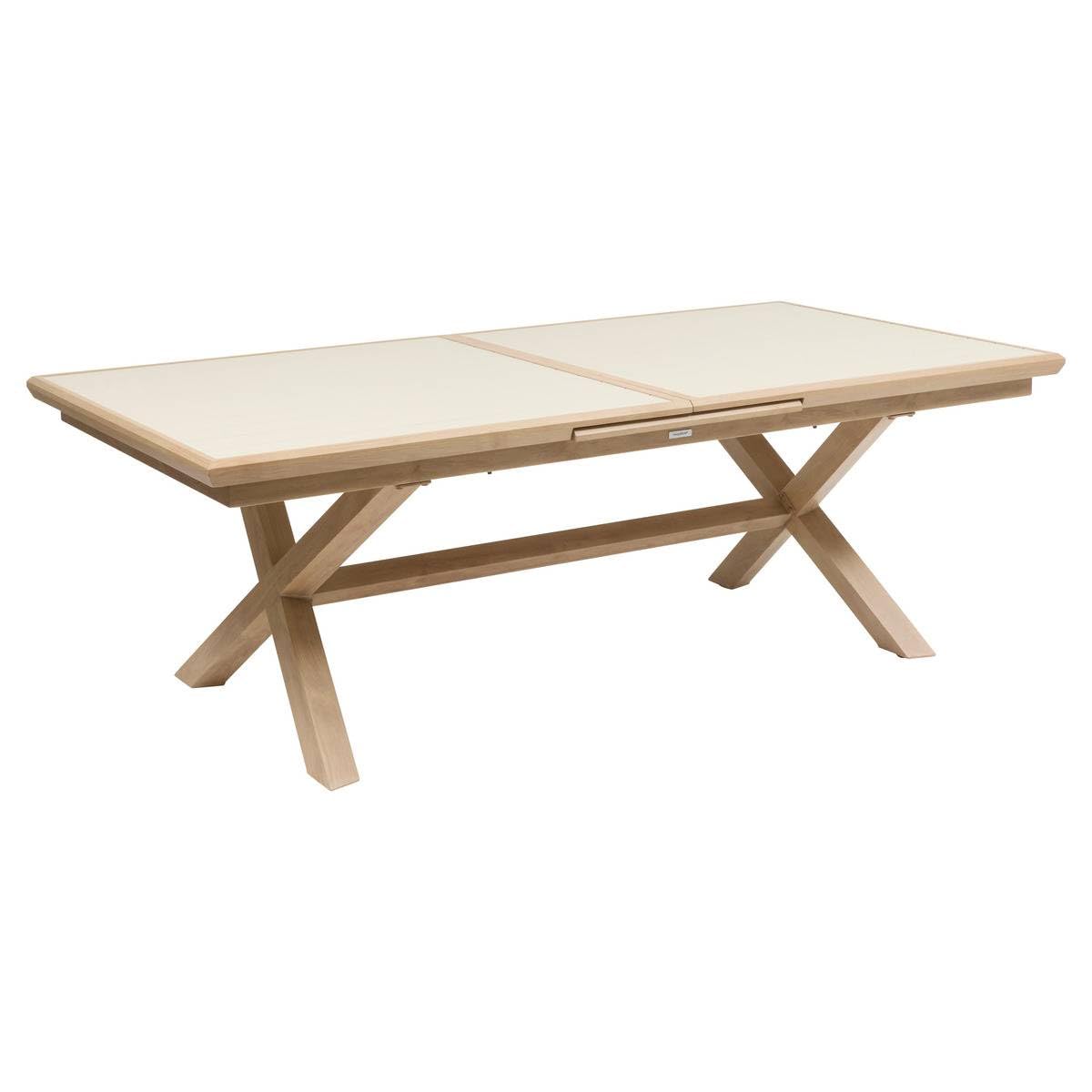 Hespéride - Table de Jardin Extensible Axiome Argile/Miel - 10 Places - Aluminium Traité Epoxy Antirouille - Meuble d'Extérieur à Rallonge Automatique