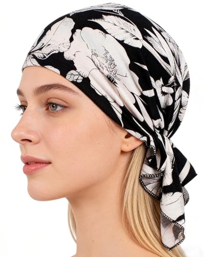 ORKSEA Chemo Headwear for Women Pre-Tied Head Scarf Slip On Headwraps Soft Turbans Cancer Hats Beanie Coverings Scarves