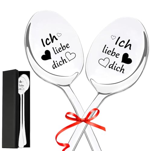 Ich Liebe Dich Löffel - Kaffeelöffel mit Gravur, Paar geschenke für Frauen Ehefrau, Ich Liebe Dich Geschenke für Männer, Liebeslöffel Kleine...