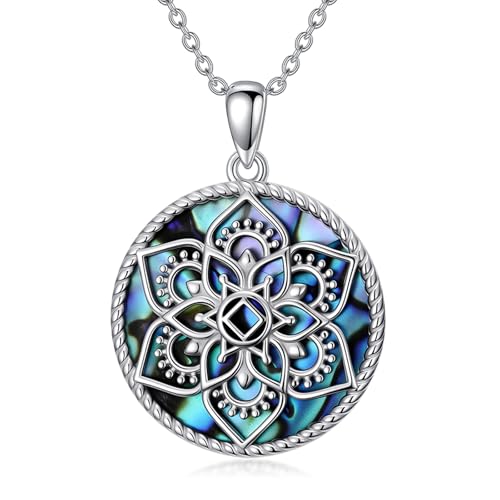 KoyeKei Narcotics Anonymous Gifts Necklace for Women 925 Sterling Silver Lotus flower Necklaces Narcotics Anonymous Recovery Symbol Pendant Jewelry NA Sobriety Gifts