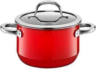 Silit Passion Red garnek do gotowania/- mięsa, wysoki, 16 cm, szklana pokrywka, 2,0 l, ceramika funkcyjna Silargan, indukcja garnka, czerwony