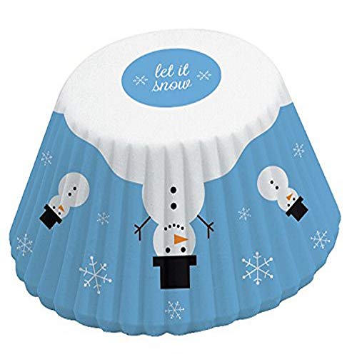 Fox Run Snowman Disposable Bake Cups, 3 X 3 X 1.5 Inches, Blue #TOP27