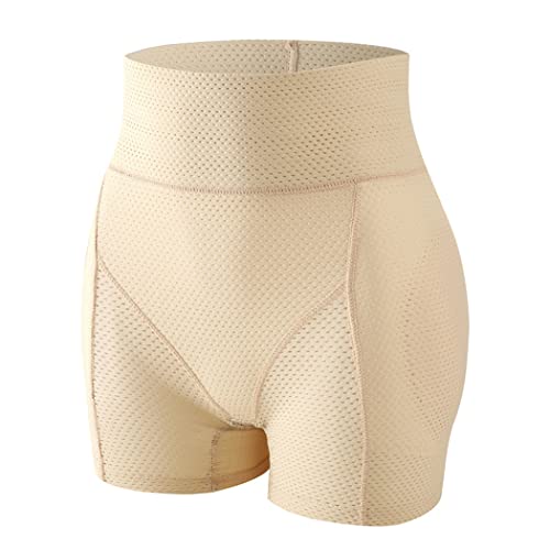 unhg Cintura Alta para Mujer, Braguitas Levanta Glúteos Sin Costuras, Ropa Interior para Push Up Gluteos, Removible Relleno,Flesh,XXL Cover