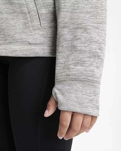 Nike Therma-FIT Big Kids' (Girls') Pullover Hoodie Black Heather (as1, alpha, m, regular, Standard, Black Heather, Medium)4