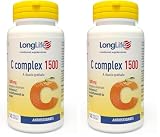 LongLife® C complex 1500 | Vitamina C 1500 mg rilascio graduale | Alto dosaggio | Con bioflavonoidi da agrumi e quercetina | Difese immunitarie | 100 giorni di trattamento | Vegano e senza glutine
