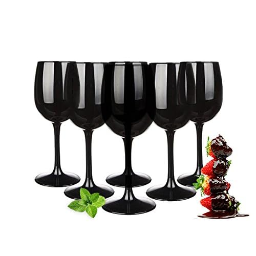 Weingläser Set 300ml im 6er-Pack Schwarze Rotweingläser Weißweingläser Weinkelch
