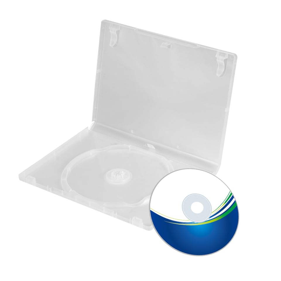 Alipis Transparent Storage Box Cd Dvd Case Clear Organizer Hard Shell Media Storage 7.5X5.3X0.55 Inch Single Disc Cover for Home and Office