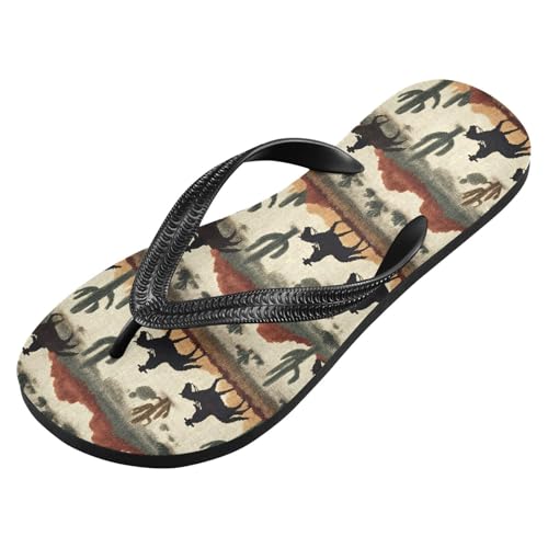 Flip Flop Sandals West Cowboy Print for Women Men Beach Outdoor XS2